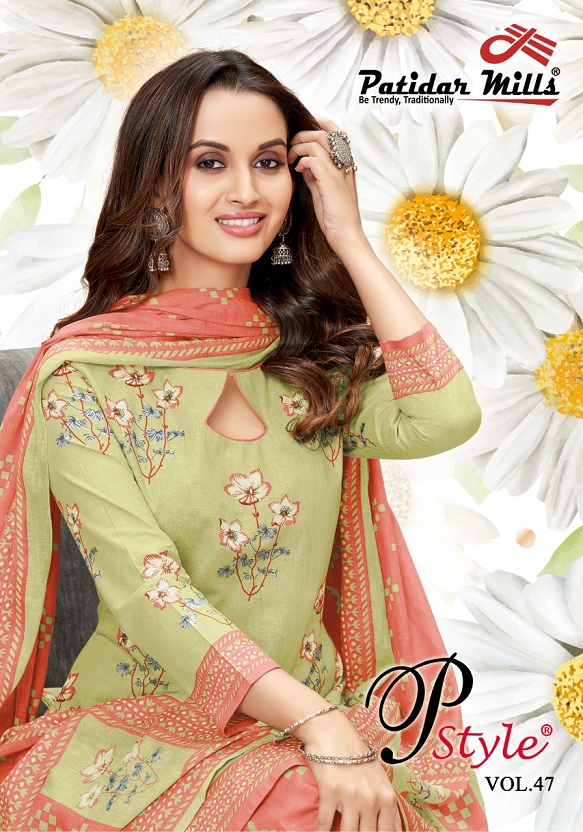 Patidar P Style Vol-47 Cotton Designer Patiyala Dress Material Suit